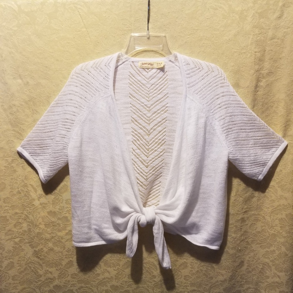 Cropped tie-front sweater